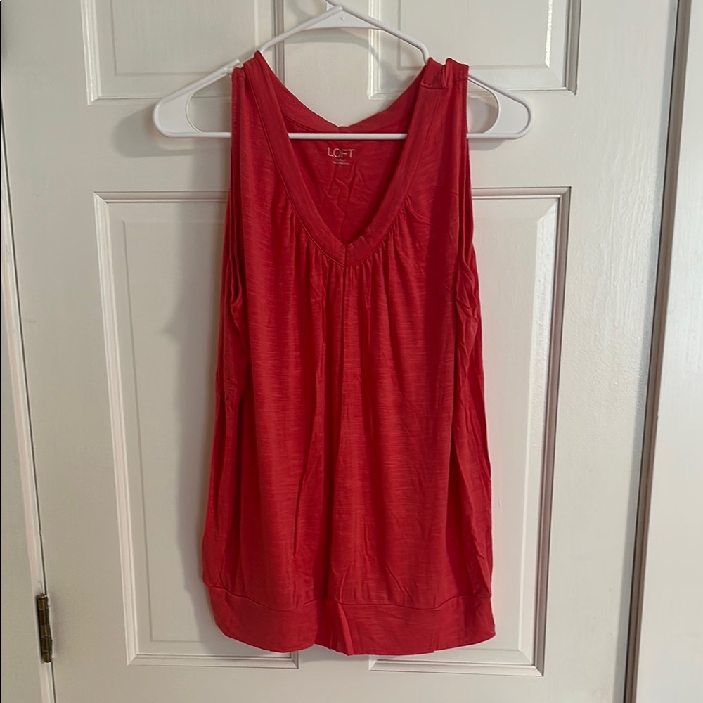 LOFT Red Relaxed Tank Top